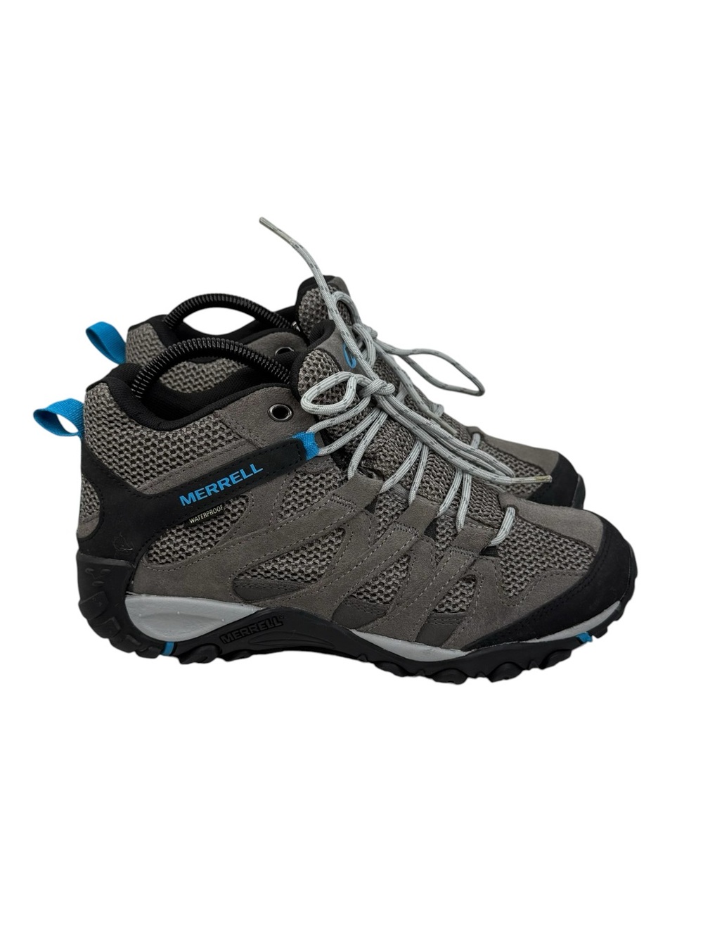 MERRELL ALVERSTONE MID WATERPROOF CHARCOAL/TAHOE  HIKING BOOTS WOMEN’S SZ 8